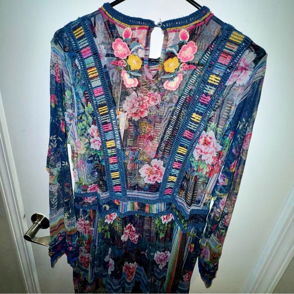 *SOLD* NWT Johnny Was Biya Dayana Mesh Embroidered Maxi Dress - Picture 6 of 12